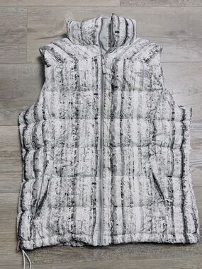 THE NORTH FACE PUFFER VEST JACKET 700 GOOSE DOWN FILL WOMEN’S MEDIUM WHITE/B
